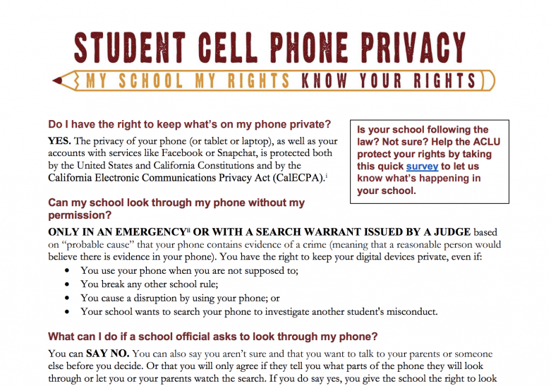 no cell phone policy at school