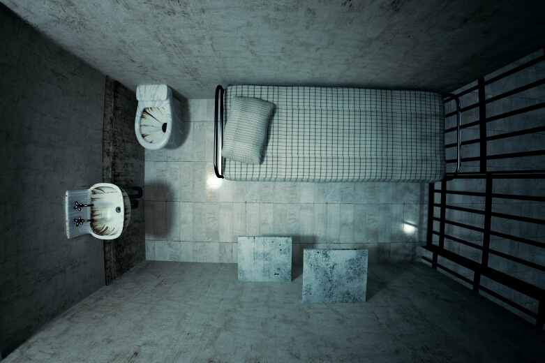 jail cell top view