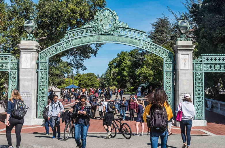 students on campus at UC Berkeley