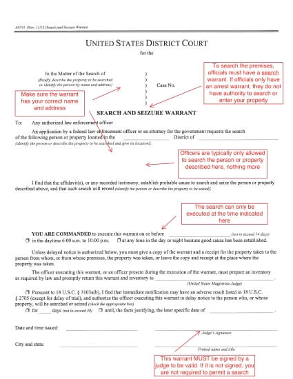 Judicial search warrant 