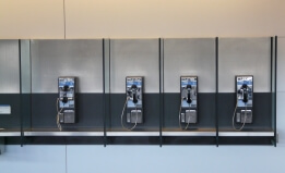 Phone booths in a line
