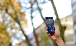 Protestor recording with phone