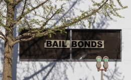Bail Bonds sign on top of building