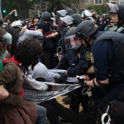 Police rush protesters