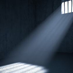 sunlight through a prison window