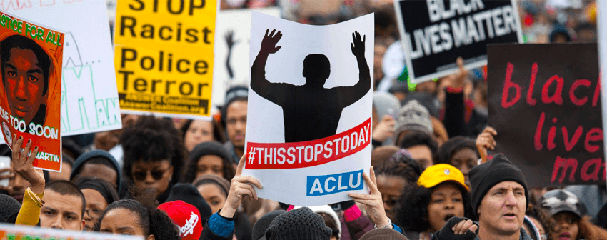 Black lives matter rally, this stops now sign